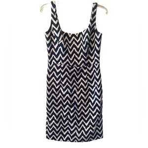 Milly blue and white chevron print cotton sundress size 6